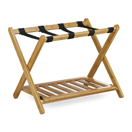 Bamboo luggage bench with storage