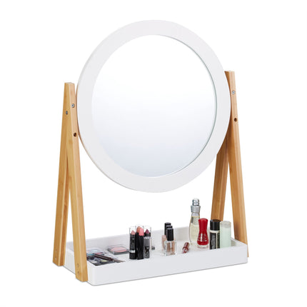 Bamboo mirror with storage