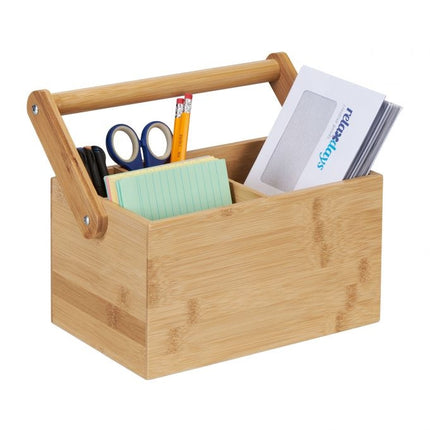 Bamboo organizer with handle