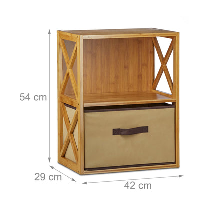 Étagère en bambou avec panier