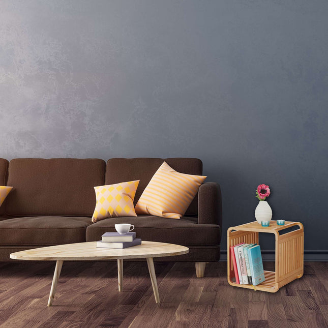 Bamboo shelf with rounded corners