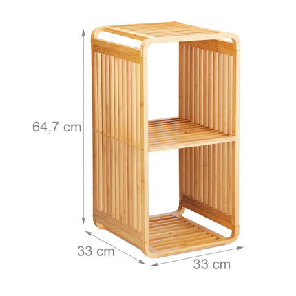 Bamboo shelf with rounded corners