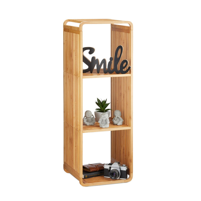 Bamboo shelf with rounded corners