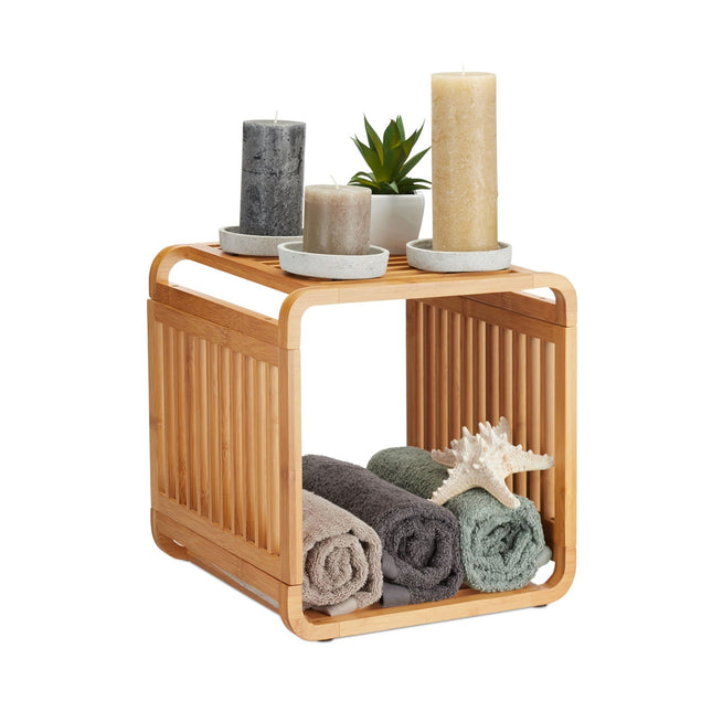 Bamboo shelf with rounded corners