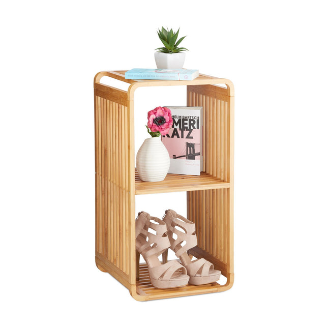 Bamboo shelf with rounded corners