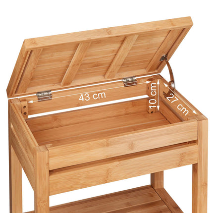 Bamboo shelf with shelves and flap