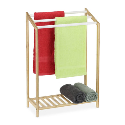 Porte-serviettes sur pied en bambou