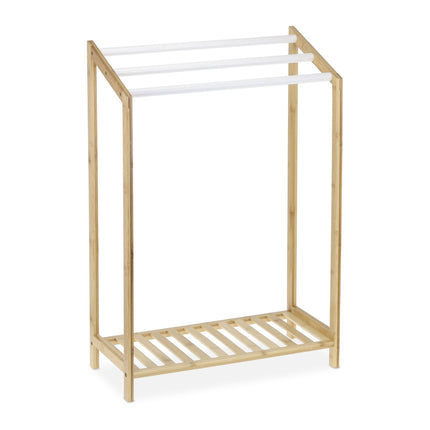 Porte-serviettes sur pied en bambou