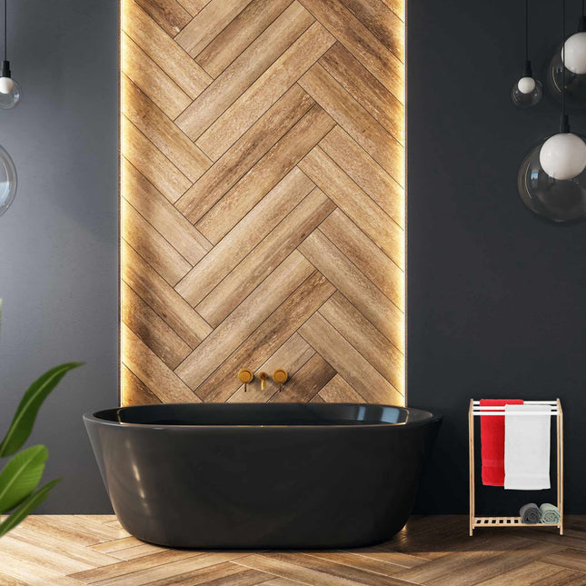 Bamboo standing towel rail