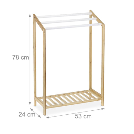 Porte-serviettes sur pied en bambou