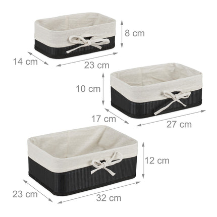 Bambus Aufbewahrungskörbe 3er Set