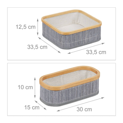 Bambus Aufbewahrungskörbe 3er Set