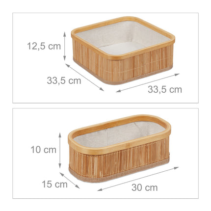 Bambus Aufbewahrungskörbe 3er Set