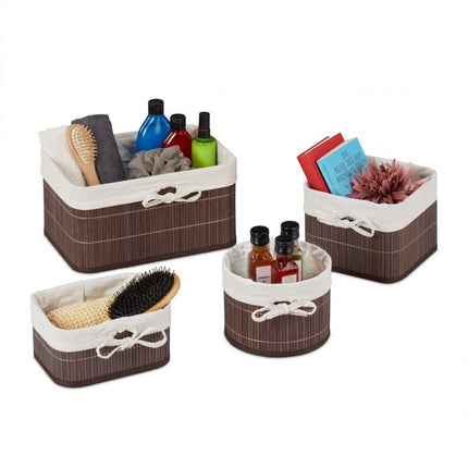 Bamboo storage baskets set of 4
