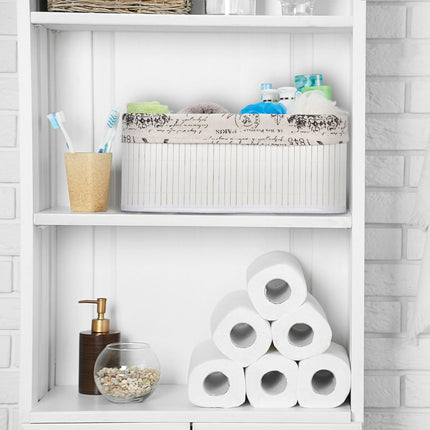 Bamboo storage basket with print