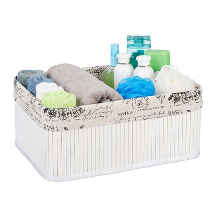 Bamboo storage basket with print