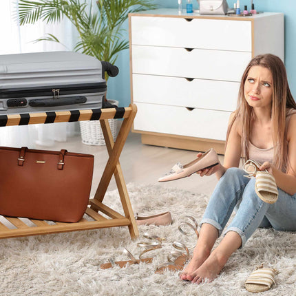 Bamboo suitcase stand