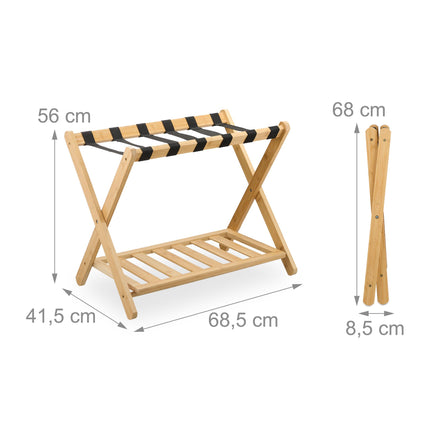 Bamboo suitcase stand