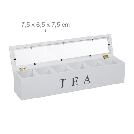 Bamboo tea box with 6 compartments
