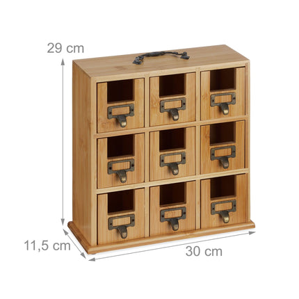 Bambusový box na čaj s 9 přihrádkami
