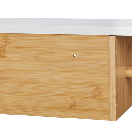 Porte-papier toilette en bambou avec étagère