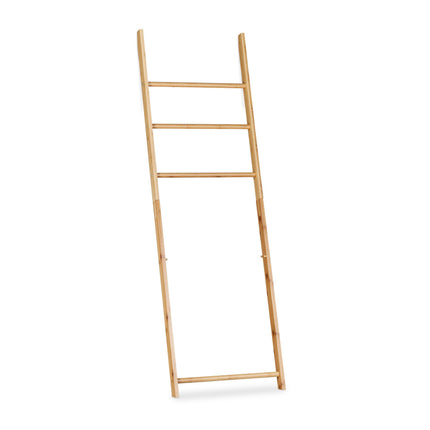 Bambusový věšák na ručníky s košem na prádlo