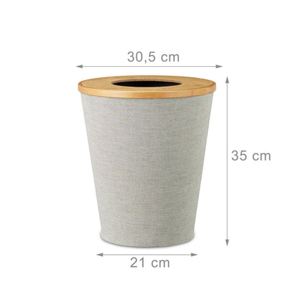 Bamboo trash can round