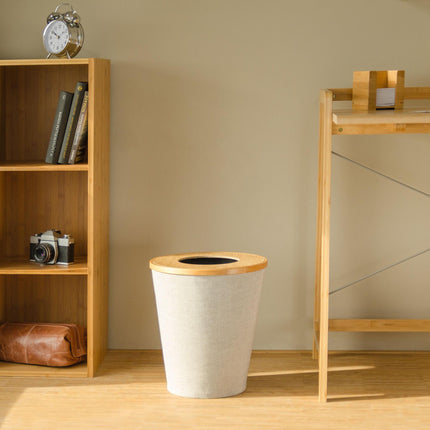 Bamboo trash can round
