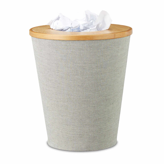 Bamboo trash can round