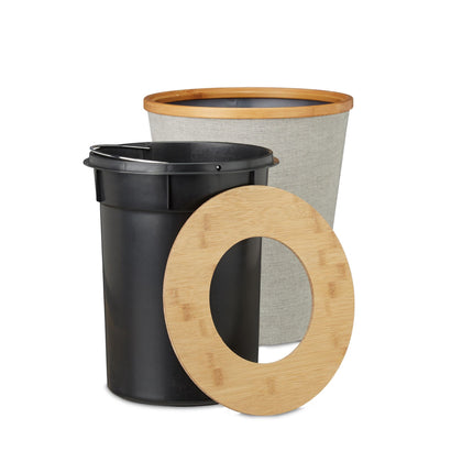 Bamboo trash can round