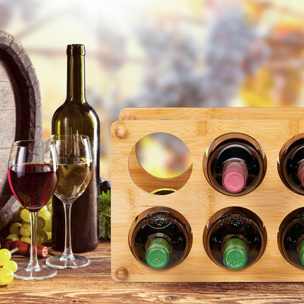 Bambus-Weinregal für 6 Flaschen