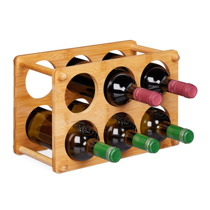 Bambus-Weinregal für 6 Flaschen