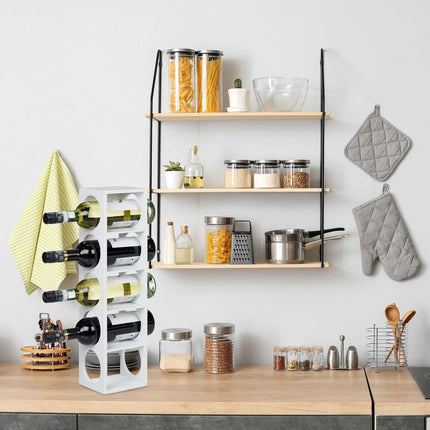 Bamboo wine rack in white