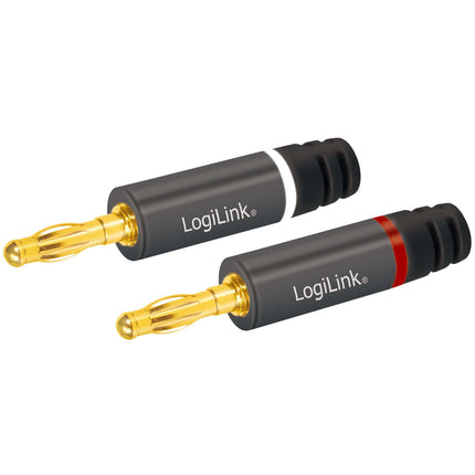Bananenstecker 4er-Pack, vergoldet, 4 mm² Lautsprecherkabel