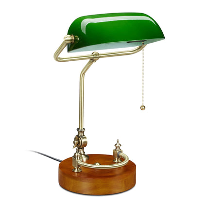 Banker lamp with pull switch