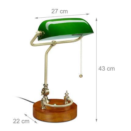 Banker lamp with pull switch