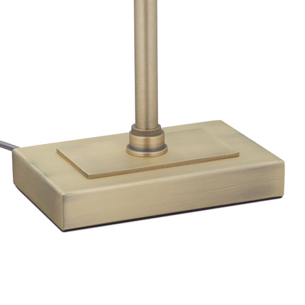 Banker lamp with white shade