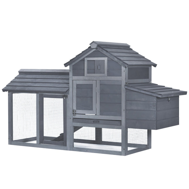 Bantam Chicken Coop with Nesting Box, Spruce Wood, Grey