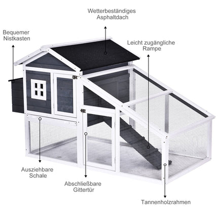 Bantam Chicken Coop With Run, Perch, Solid Wood