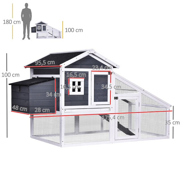 Bantam Chicken Coop With Run, Perch, Solid Wood