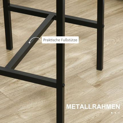 Bartisch-Set mit 1 Tisch & 2 Hockern, MDF & Metall, Braun