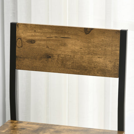 Bartisch-Set mit 1 Tisch & 2 Hockern, MDF & Metall, Braun