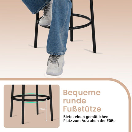 Barhocker 68cm, gepolsterter Sitz, ohne Rückenlehne, Metallgestell