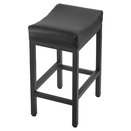 Bar Stool Set of 2, PU Leather, 62 cm Counter Height