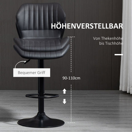 Verstellbare Barhocker aus Kunstleder, drehbar, 2er-Set