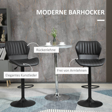 Verstellbare Barhocker aus Kunstleder, drehbar, 2er-Set