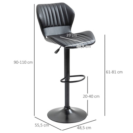 Verstellbare Barhocker aus Kunstleder, drehbar, 2er-Set