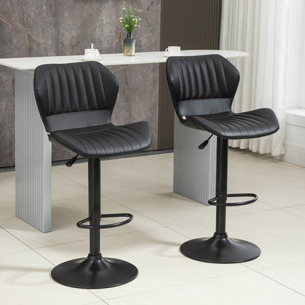 Verstellbare Barhocker aus Kunstleder, drehbar, 2er-Set