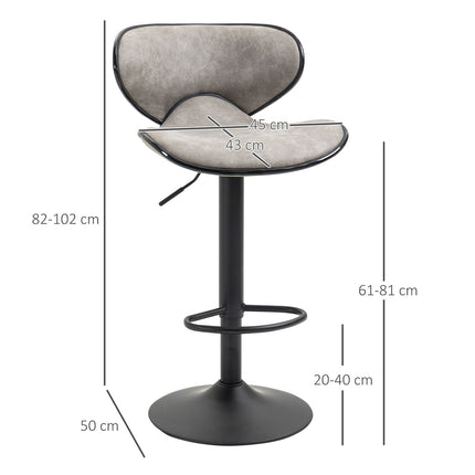 Verstellbare Barhocker aus Kunstleder – 2er-Set mit Fußstützen