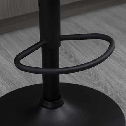 Adjustable barstools in gray artificial leather with armrests, set of 2